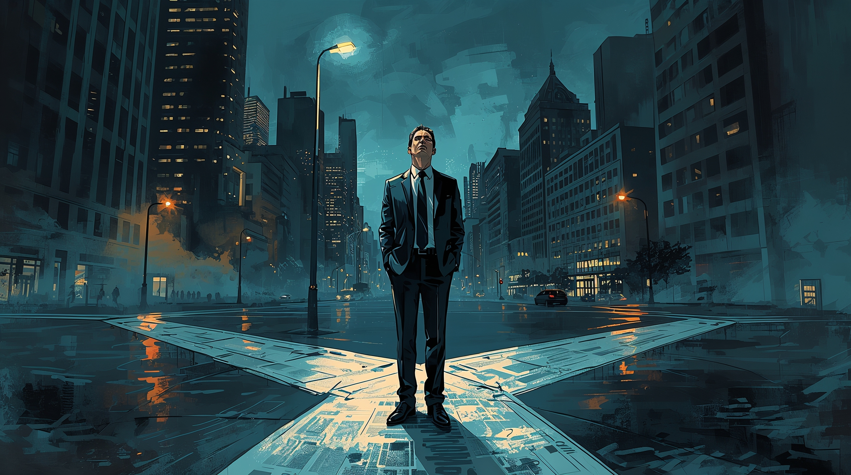 Diverse group of corporate executives collaborating around a futuristic digital touchscreen table displaying AI ethics data visualizations, symbolizing responsible and ethical AI marketing leadership.